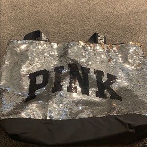 pink sequin tote